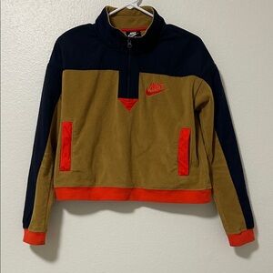 Nike Navy and Tan Fleece Pullover